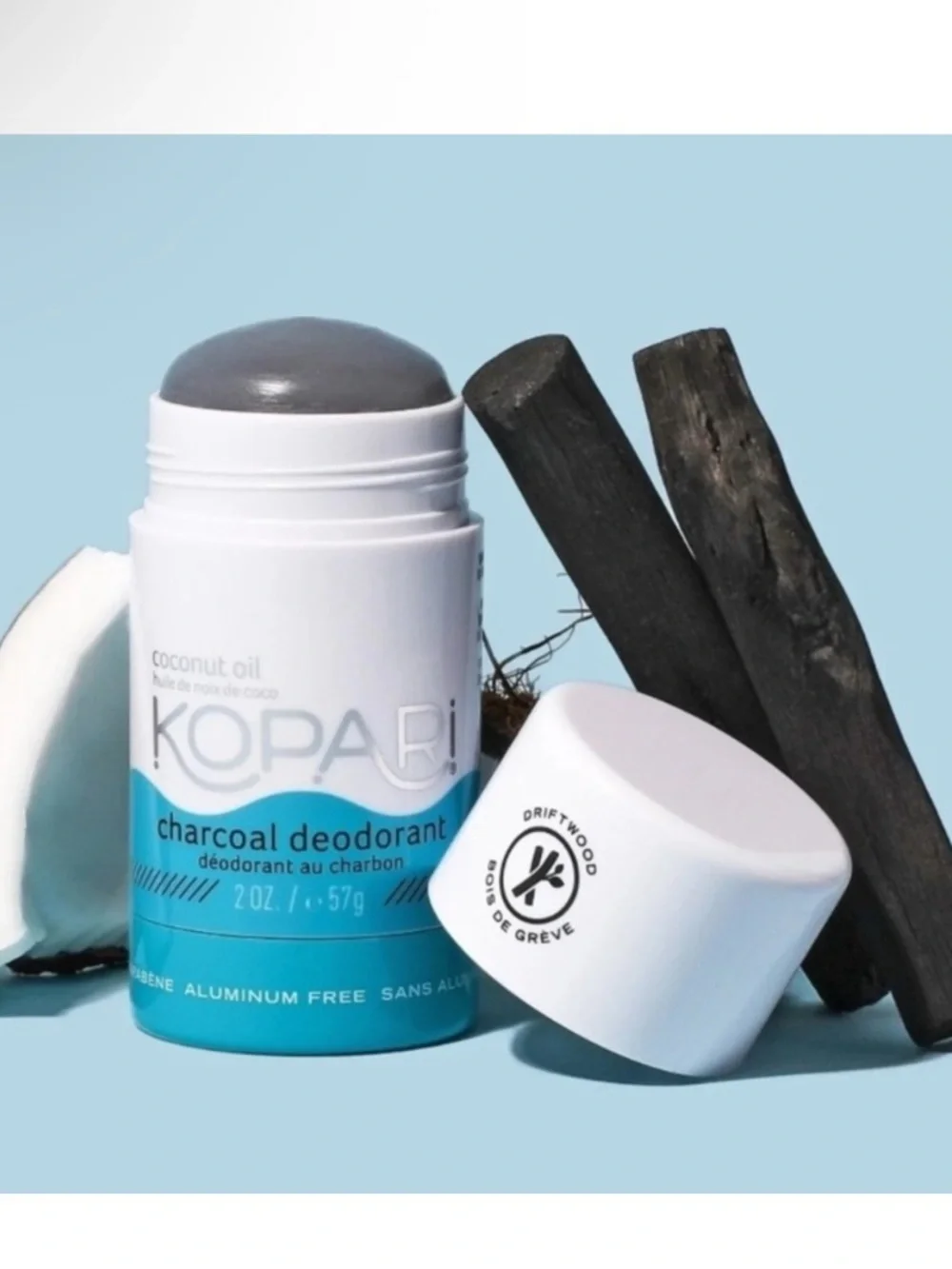 Kopari Natural Aluminum-Free Charcoal Deodorant Stick New/Sealed